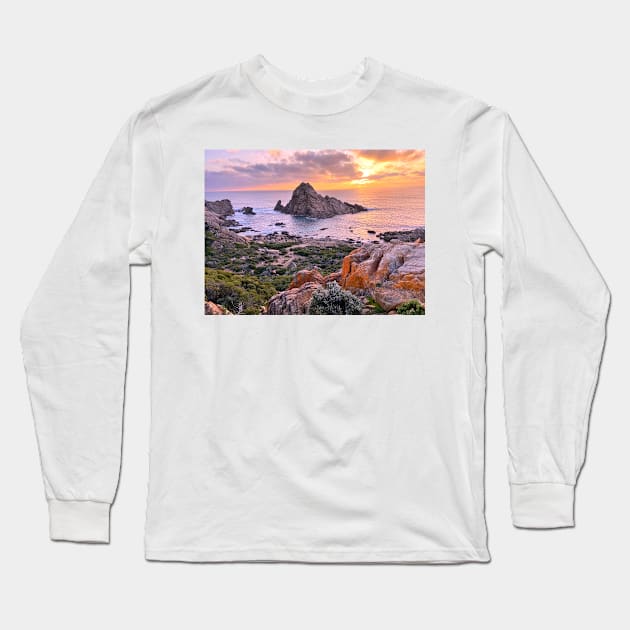 Sugarloaf Rock - Winter Sunset Long Sleeve T-Shirt by LeanneAllen